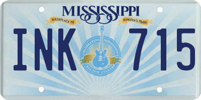 MS license plate INK715