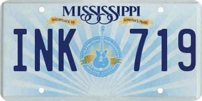 MS license plate INK719