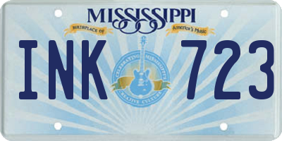 MS license plate INK723