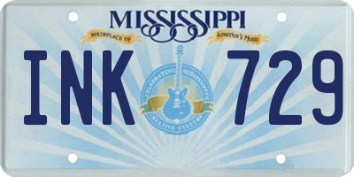 MS license plate INK729