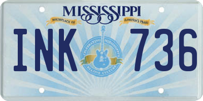 MS license plate INK736