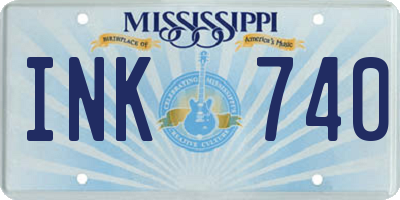 MS license plate INK740