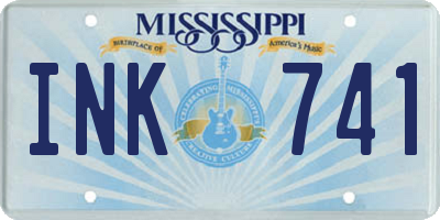 MS license plate INK741