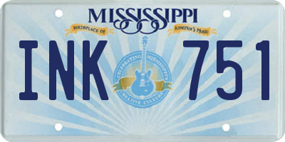 MS license plate INK751