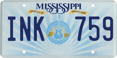 MS license plate INK759