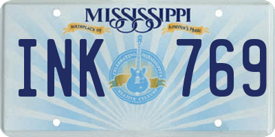 MS license plate INK769