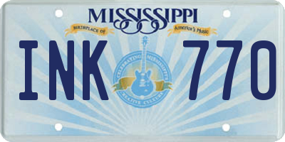 MS license plate INK770
