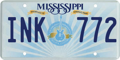 MS license plate INK772