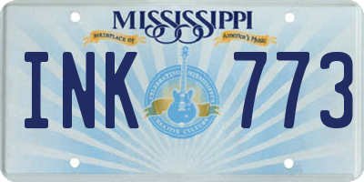 MS license plate INK773