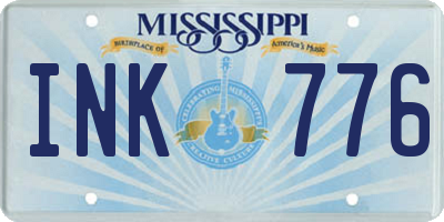 MS license plate INK776