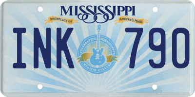 MS license plate INK790