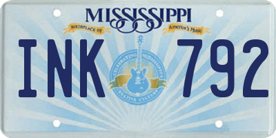 MS license plate INK792
