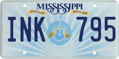 MS license plate INK795