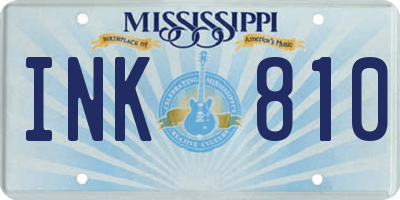 MS license plate INK810