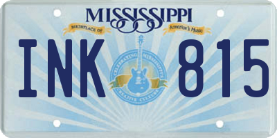 MS license plate INK815