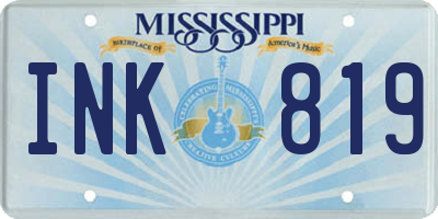 MS license plate INK819