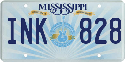 MS license plate INK828