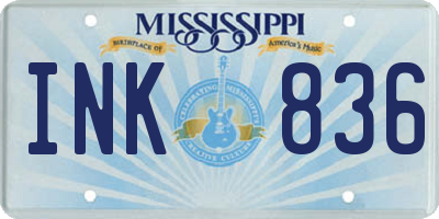MS license plate INK836