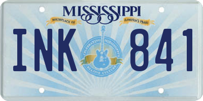 MS license plate INK841