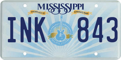 MS license plate INK843