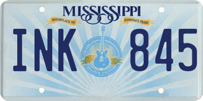 MS license plate INK845