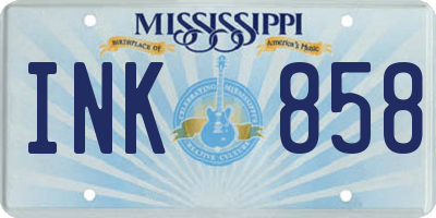 MS license plate INK858
