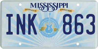 MS license plate INK863