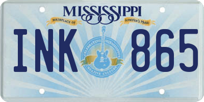 MS license plate INK865