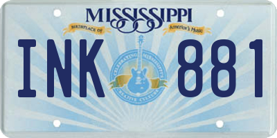 MS license plate INK881