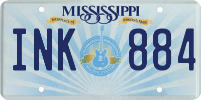 MS license plate INK884