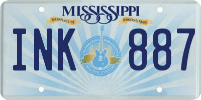 MS license plate INK887