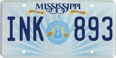 MS license plate INK893