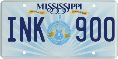 MS license plate INK900