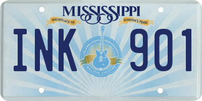 MS license plate INK901