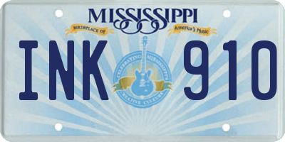 MS license plate INK910