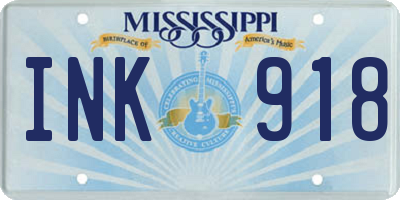 MS license plate INK918