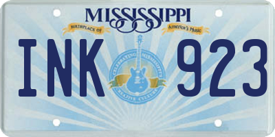 MS license plate INK923