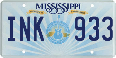 MS license plate INK933