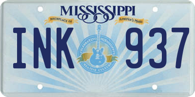MS license plate INK937