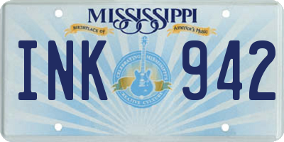 MS license plate INK942