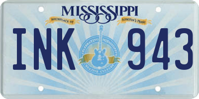 MS license plate INK943