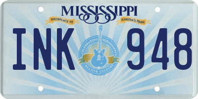 MS license plate INK948
