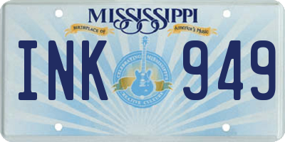 MS license plate INK949