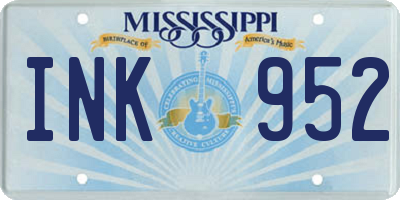 MS license plate INK952