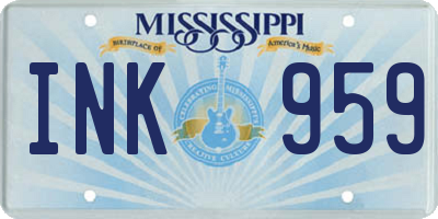 MS license plate INK959