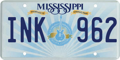 MS license plate INK962