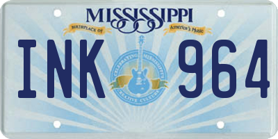 MS license plate INK964