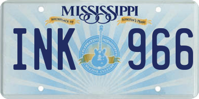 MS license plate INK966