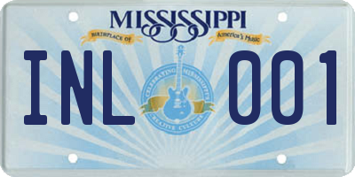 MS license plate INL001