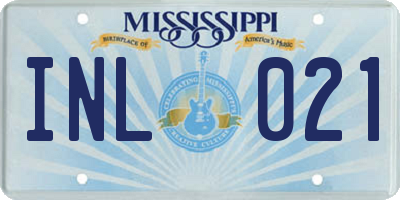 MS license plate INL021